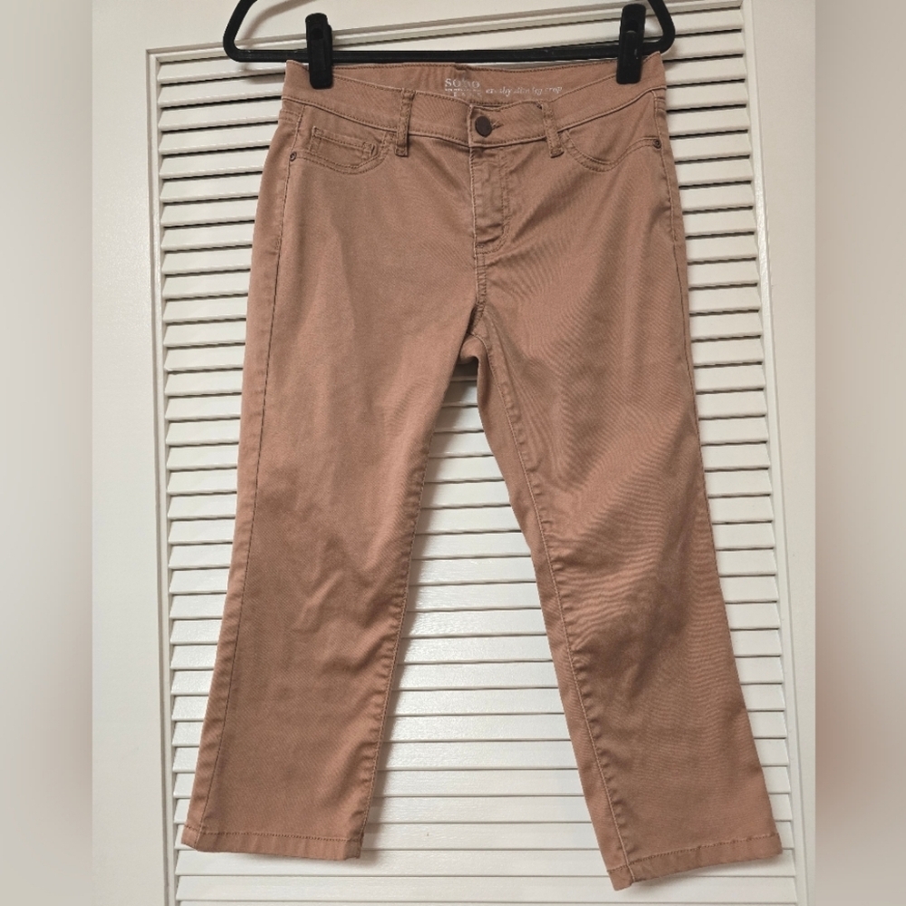 Soho - Crosby Slim Leg Crop Pants With Back Pockets